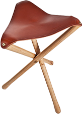 Wood and Leather Camp Stool